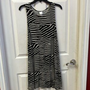 H&M Black & White Zebra Style Sleeveless Dress size S